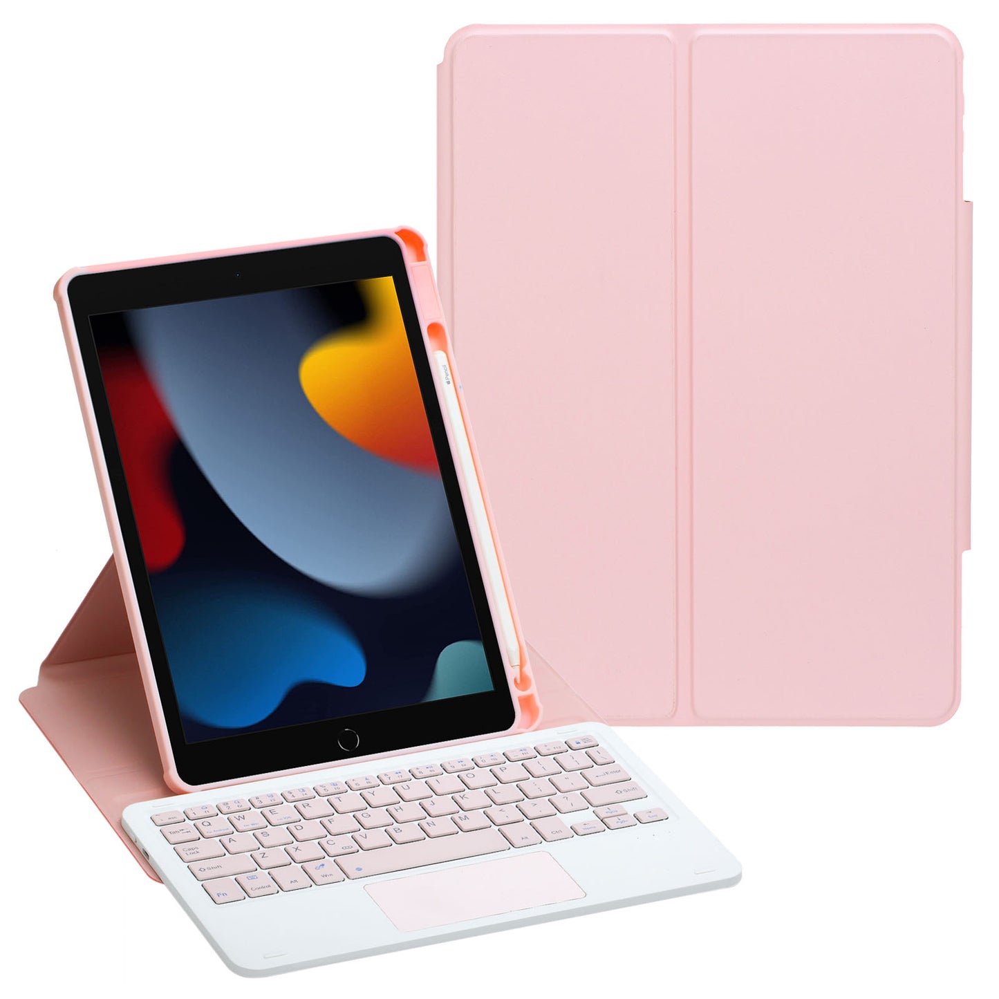 F102B-A Tablet Case for iPad 10.2 (2019) / (2020) / (2021) / iPad Air 10.5 inch (2019) / iPad Pro 10.5-inch (2017) Leather Stand Cover with Touchpad Keyboard