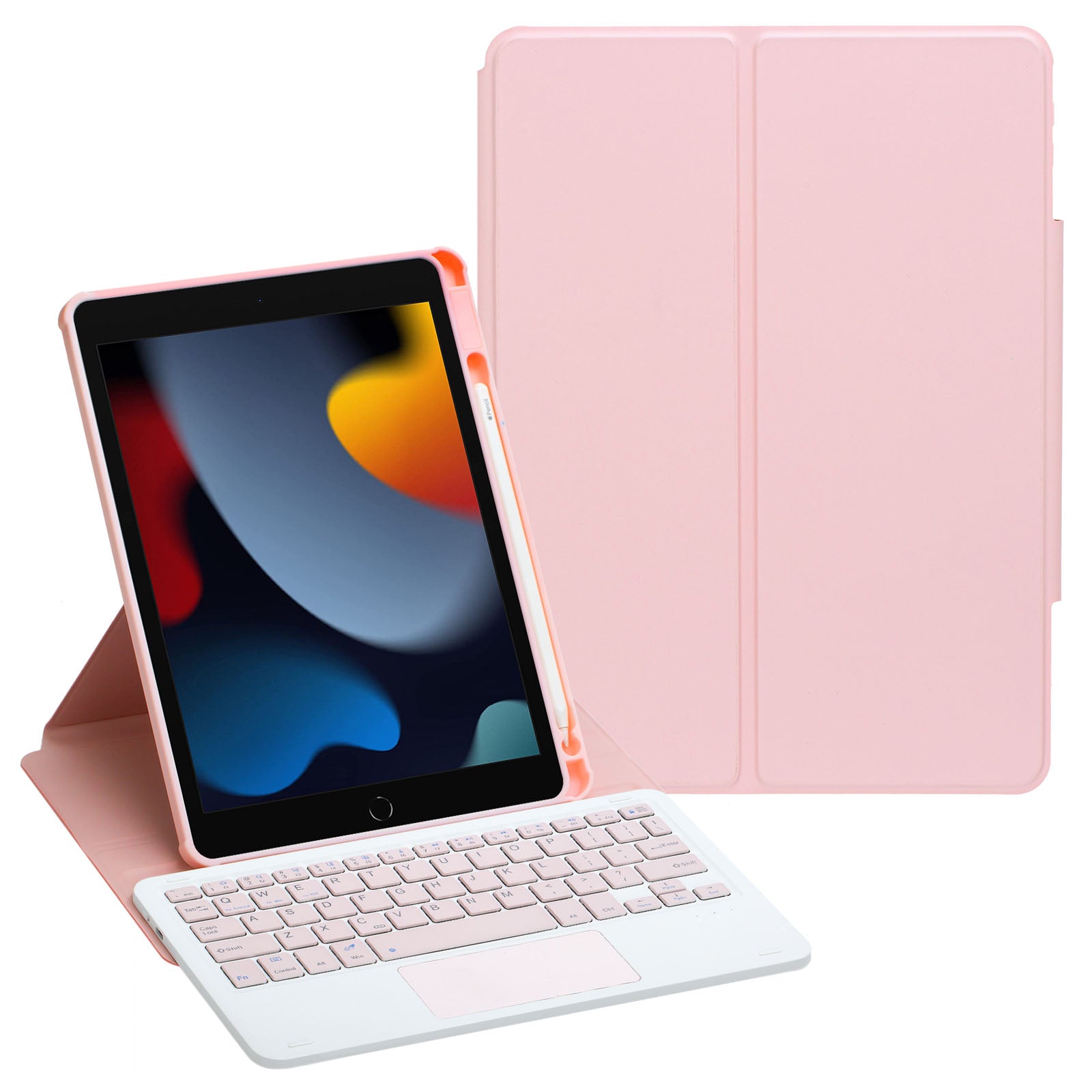 F102B-A Tablet Case for iPad 10.2 (2019) / (2020) / (2021) / iPad Air 10.5 inch (2019) / iPad Pro 10.5-inch (2017) Leather Stand Cover with Touchpad Keyboard