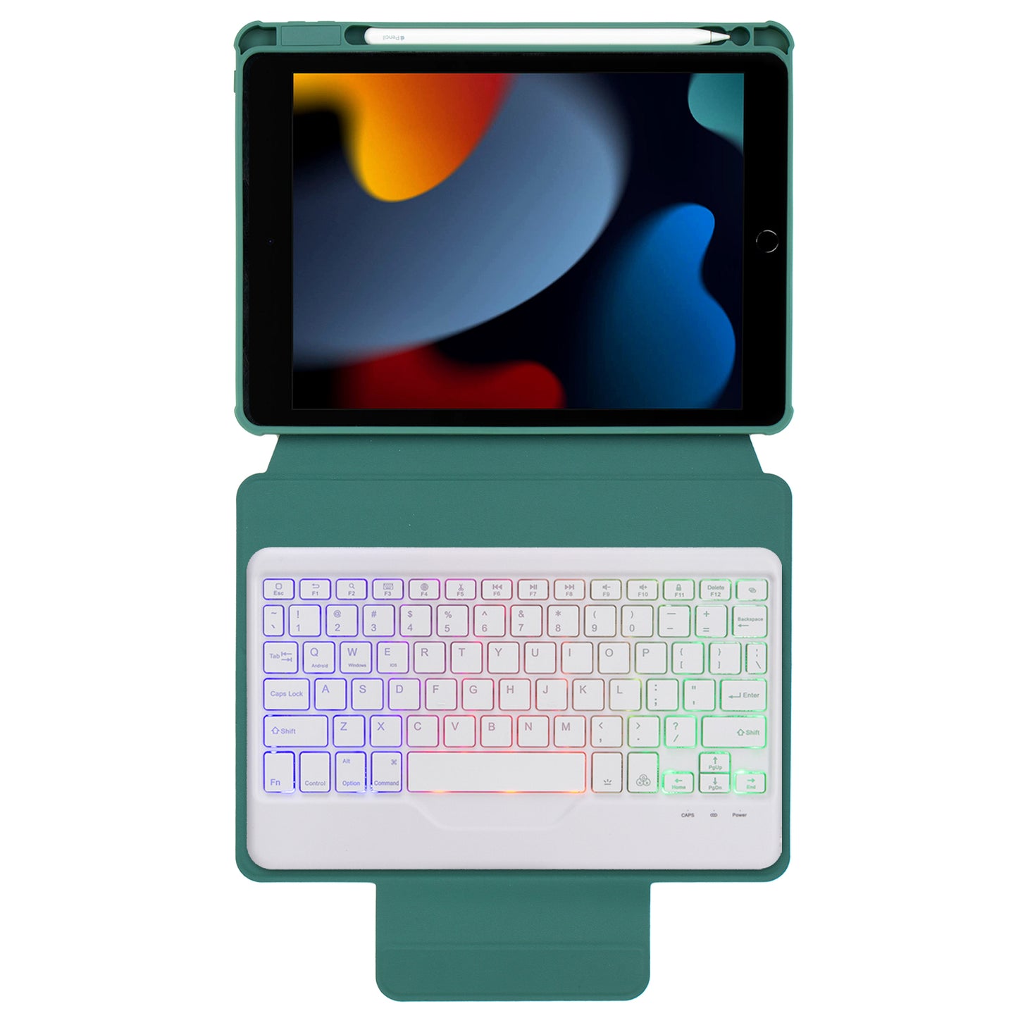 F102BS For iPad 10.2 (2019) / (2020) / (2021) / iPad Air 10.5 inch (2019) / iPad Pro 10.5-inch (2017) Triangle Stand Tablet Case with Backlight Detachable Keyboard