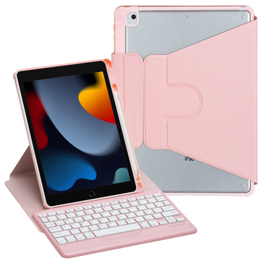 F102B  Tablet Case for iPad 10.2 (2019) / (2020) / (2021) / iPad Air 10.5 inch (2019) / iPad Pro 10.5-inch (2017) Rotatable Stand Cover with Bluetooth Keyboard