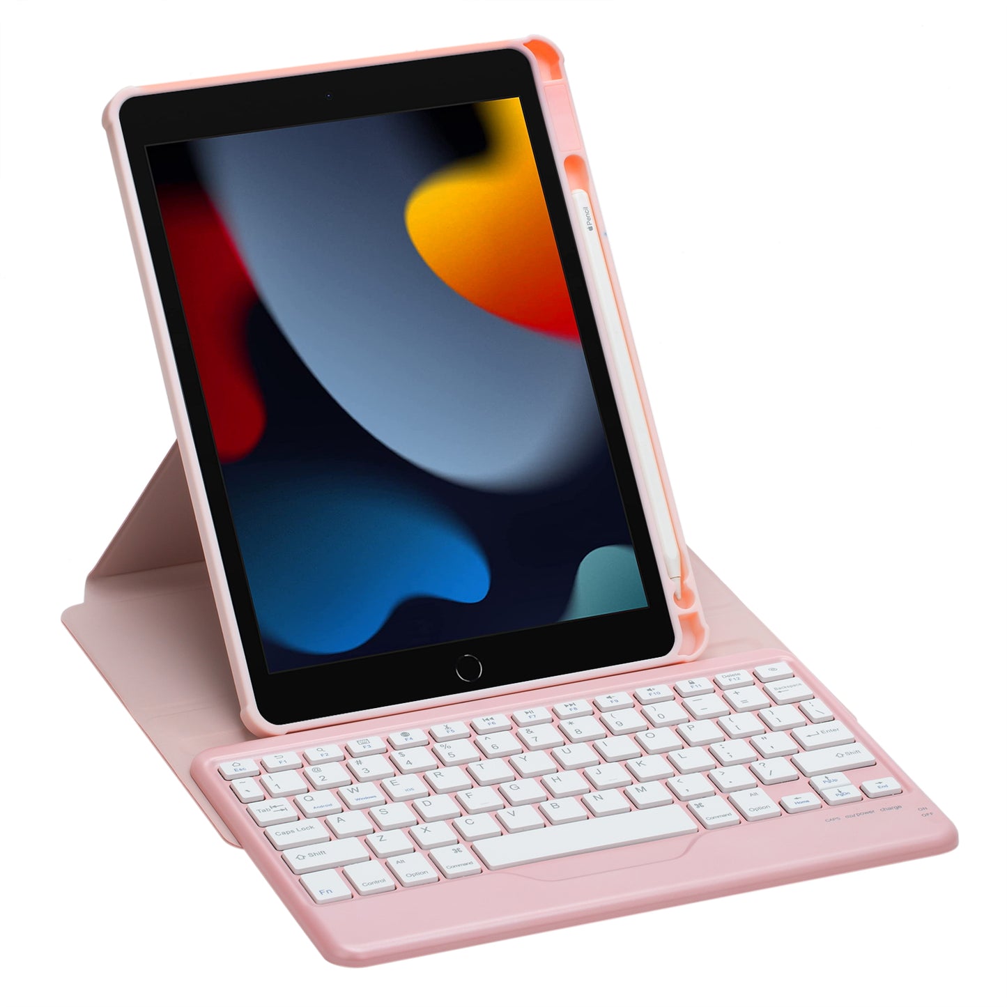 F102B  Tablet Case for iPad 10.2 (2019) / (2020) / (2021) / iPad Air 10.5 inch (2019) / iPad Pro 10.5-inch (2017) Rotatable Stand Cover with Bluetooth Keyboard