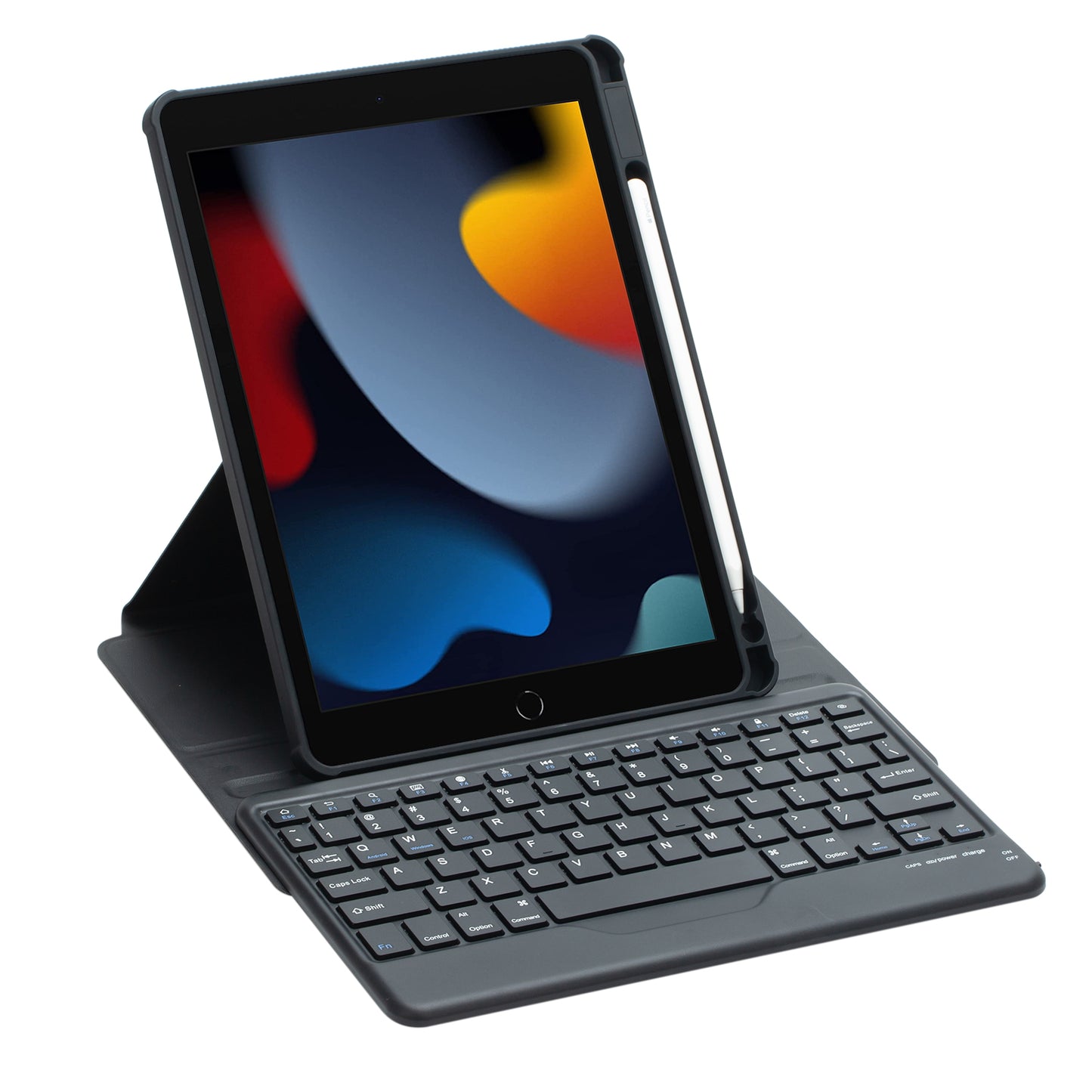 F102B  Tablet Case for iPad 10.2 (2019) / (2020) / (2021) / iPad Air 10.5 inch (2019) / iPad Pro 10.5-inch (2017) Rotatable Stand Cover with Bluetooth Keyboard