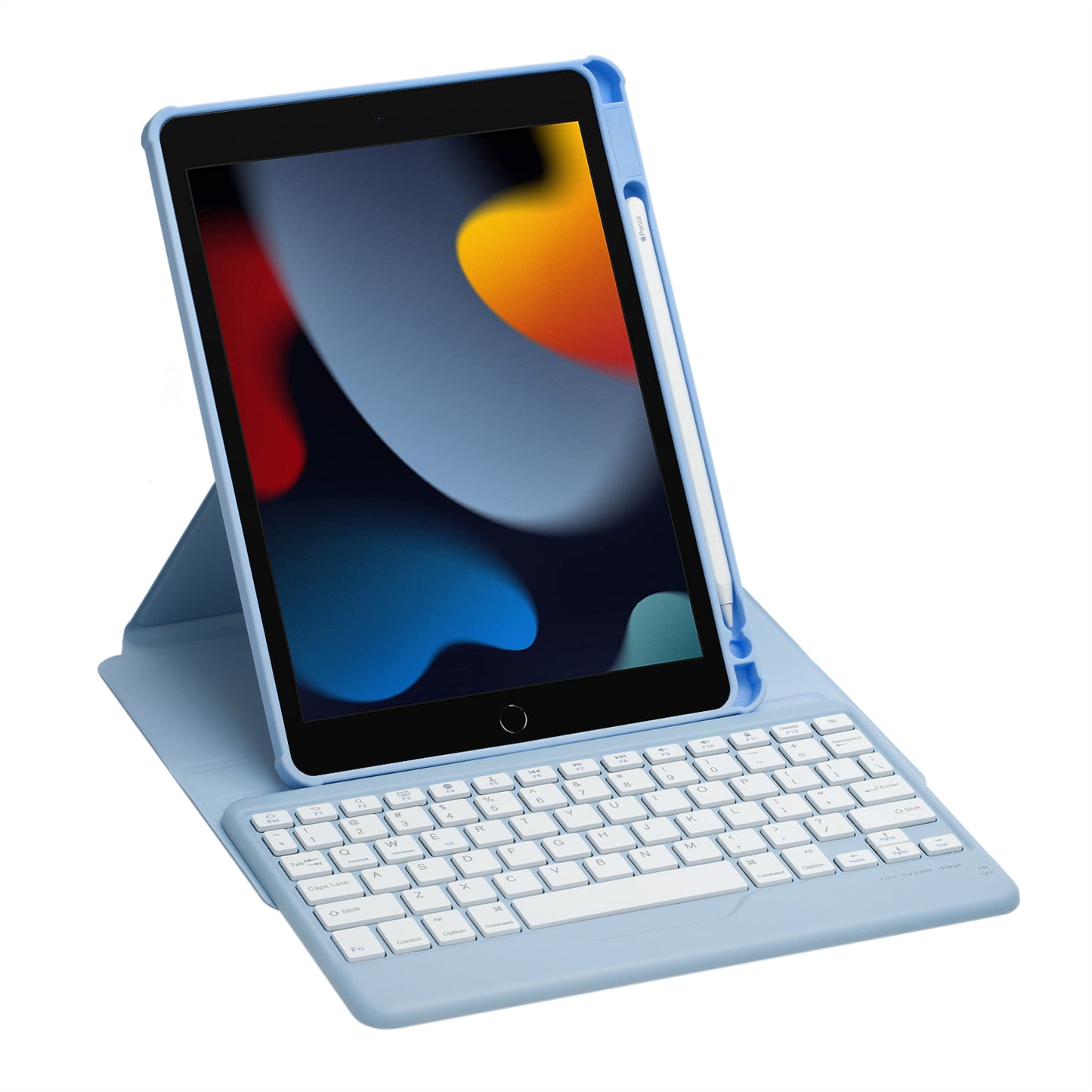 F102B  Tablet Case for iPad 10.2 (2019) / (2020) / (2021) / iPad Air 10.5 inch (2019) / iPad Pro 10.5-inch (2017) Rotatable Stand Cover with Bluetooth Keyboard