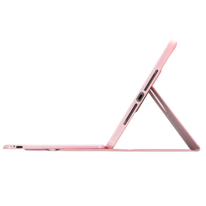 F10B Tablet Case for iPad 10.9 (2022) PU Leather Clear Acrylic Rotating Stand Cover + Wireless Bluetooth Keyboard with Pencil Holder