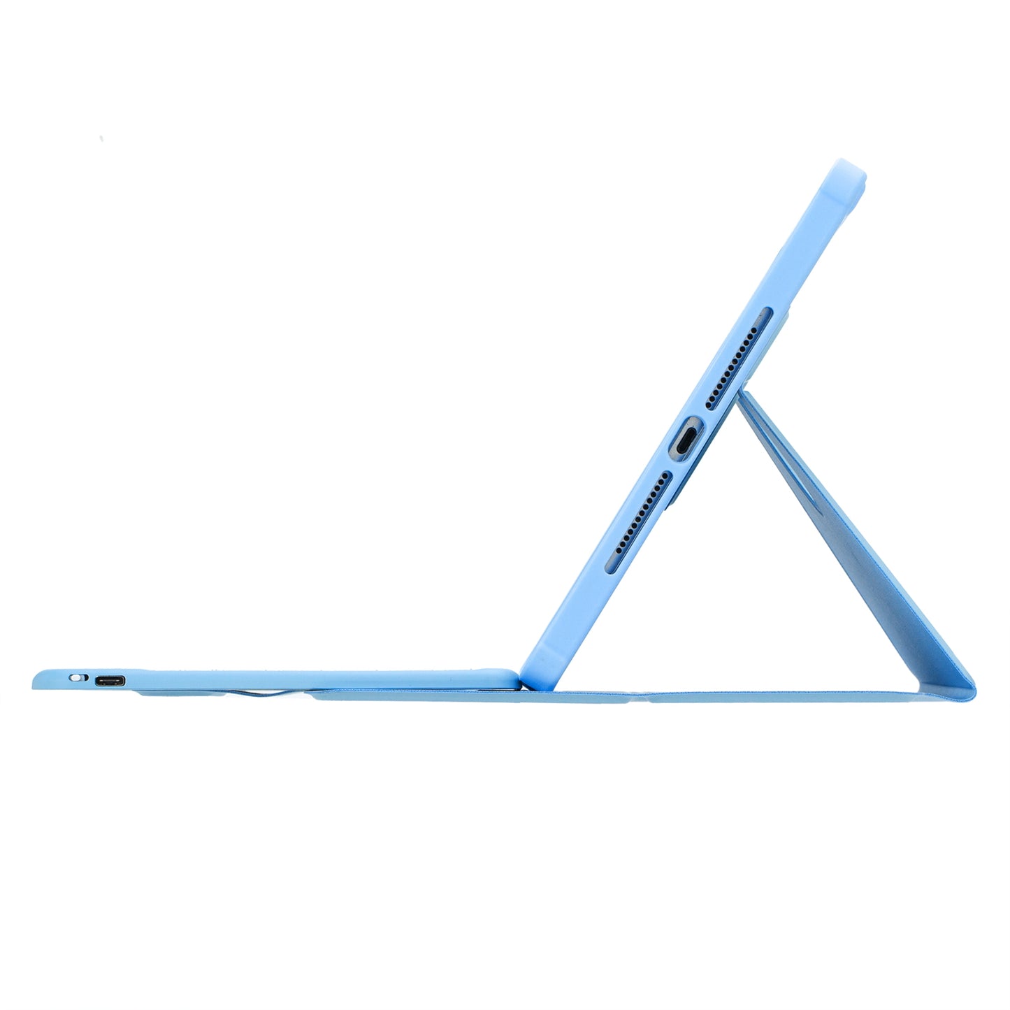 F10B Tablet Case for iPad 10.9 (2022) PU Leather Clear Acrylic Rotating Stand Cover + Wireless Bluetooth Keyboard with Pencil Holder