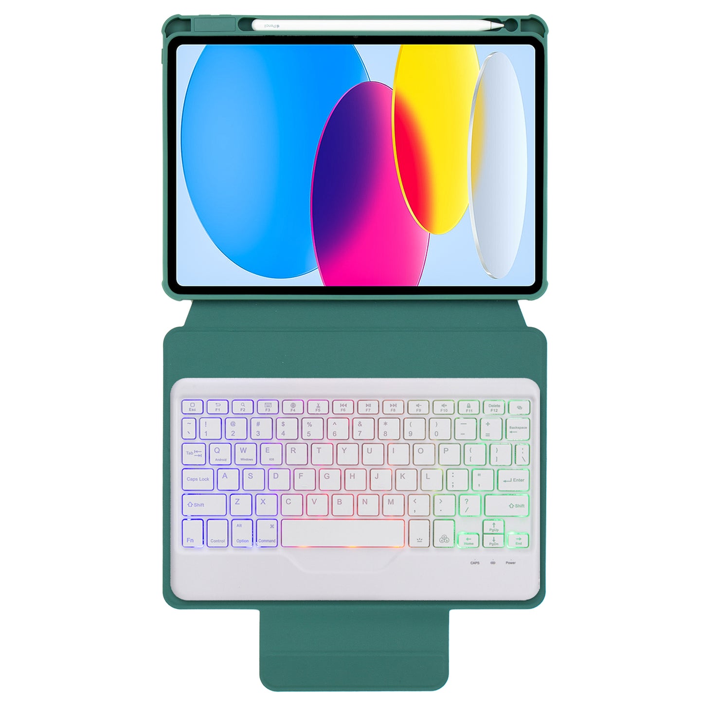 F10BS For iPad 10.9 (2022) PU Leather Tablet Case Triangle Stand Cover with Removable Wireless Backlight Keyboard