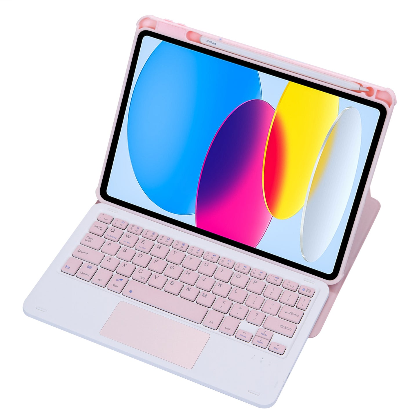 F10B-A Tablet Case for iPad 10.9 (2022) PU Leather Transparent Acrylic Stand Cover with Bluetooth Touchpad Keyboard