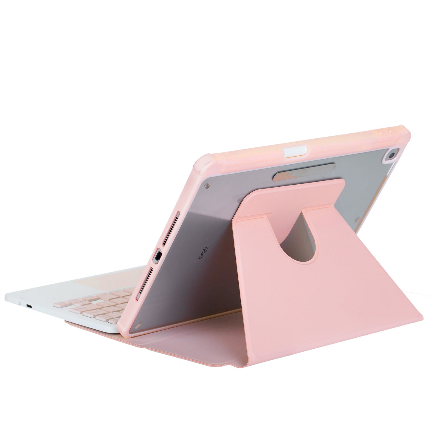 F10B-A Tablet Case for iPad 10.9 (2022) PU Leather Transparent Acrylic Stand Cover with Bluetooth Touchpad Keyboard