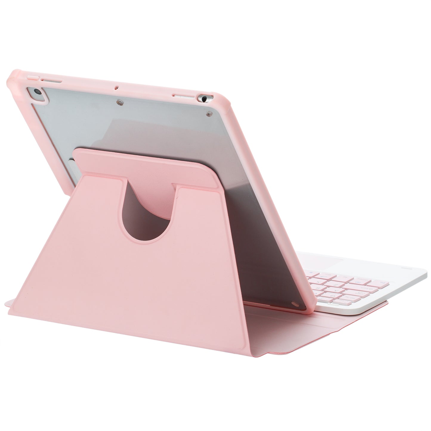 F10B-A Tablet Case for iPad 10.9 (2022) PU Leather Transparent Acrylic Stand Cover with Bluetooth Touchpad Keyboard