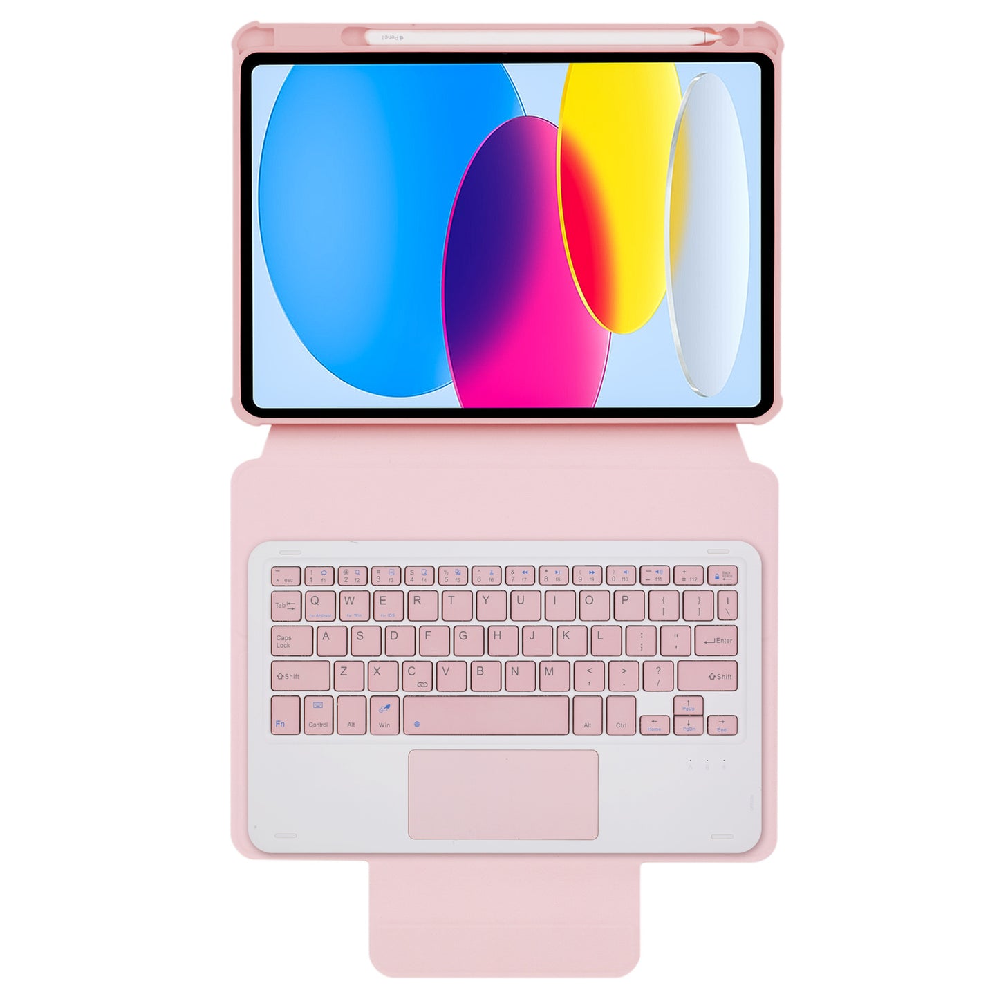 F10B-A Tablet Case for iPad 10.9 (2022) PU Leather Transparent Acrylic Stand Cover with Bluetooth Touchpad Keyboard