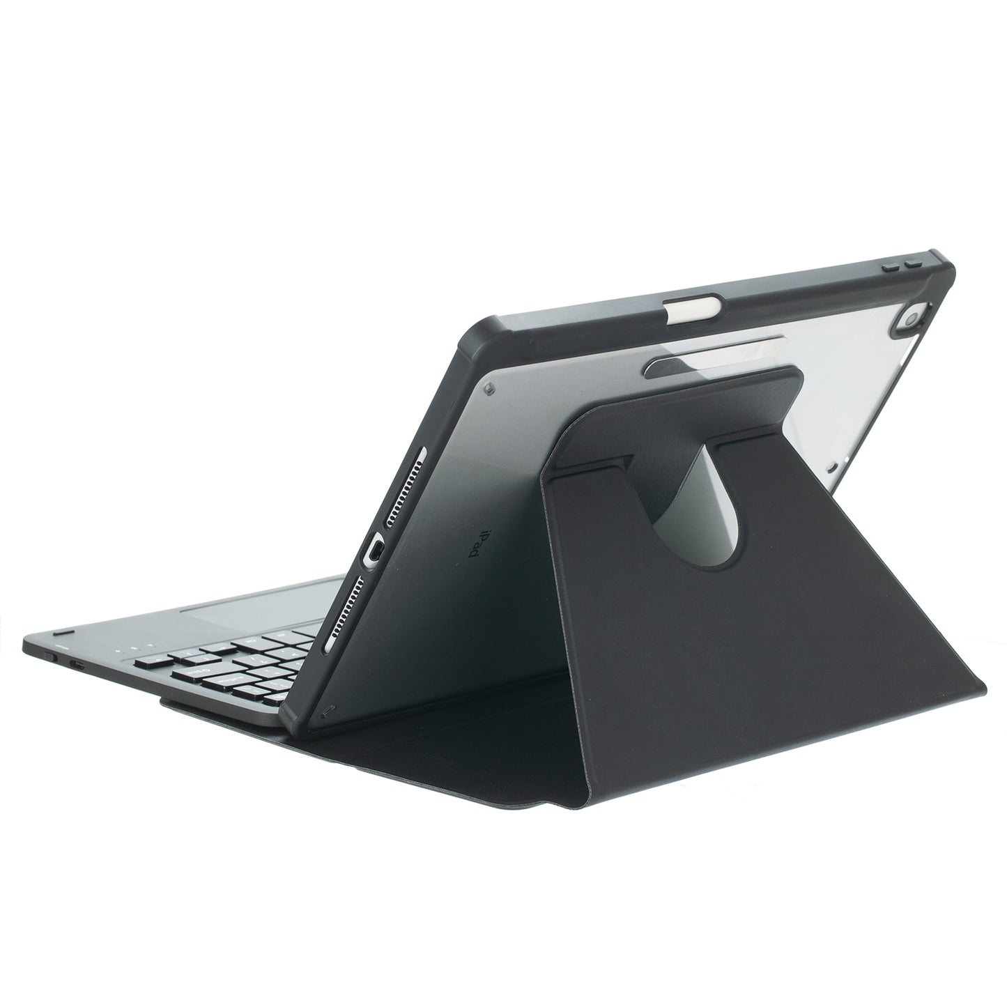 F10B-A Tablet Case for iPad 10.9 (2022) PU Leather Transparent Acrylic Stand Cover with Bluetooth Touchpad Keyboard