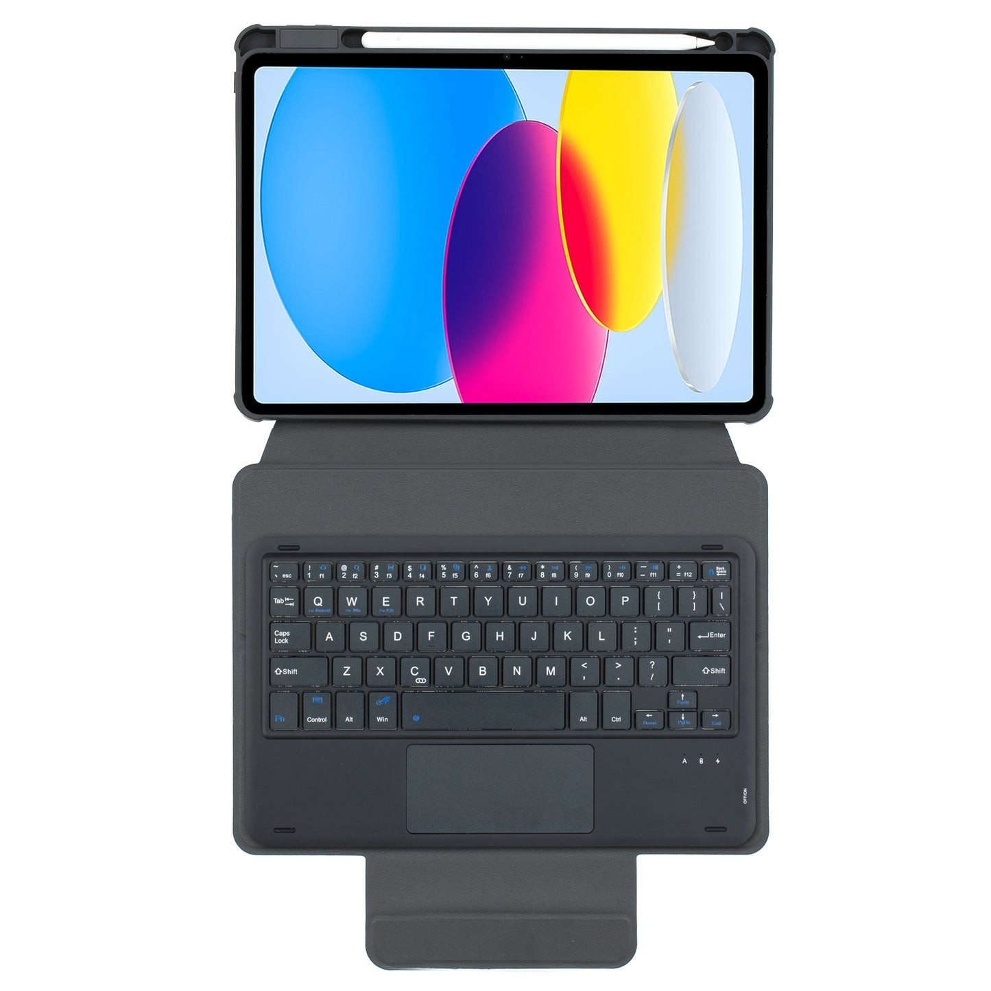 F10B-A Tablet Case for iPad 10.9 (2022) PU Leather Transparent Acrylic Stand Cover with Bluetooth Touchpad Keyboard