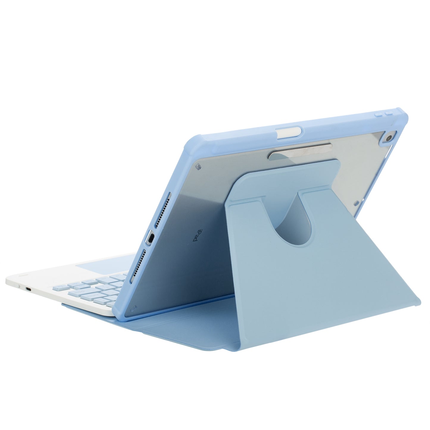 F10B-A Tablet Case for iPad 10.9 (2022) PU Leather Transparent Acrylic Stand Cover with Bluetooth Touchpad Keyboard