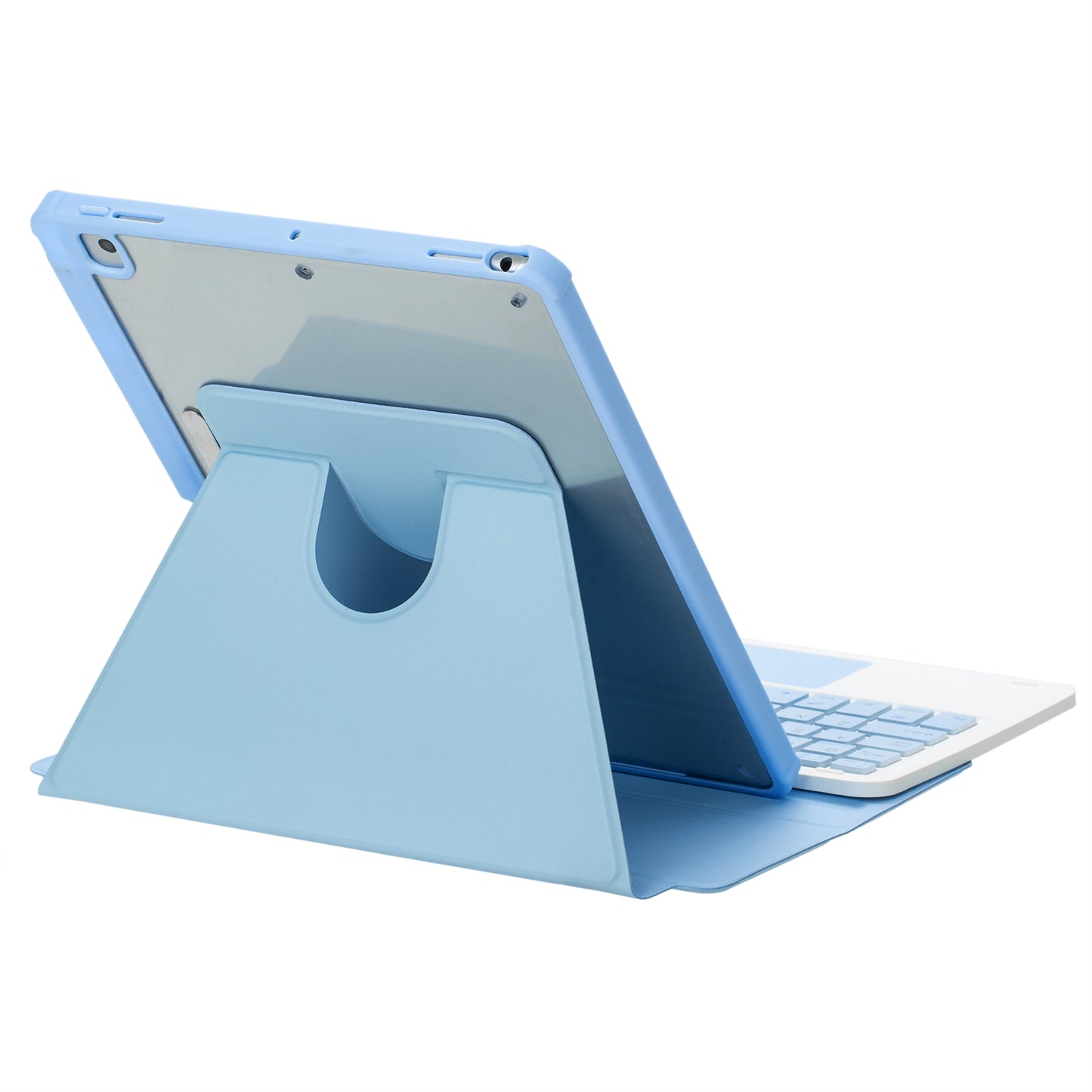 F10B-A Tablet Case for iPad 10.9 (2022) PU Leather Transparent Acrylic Stand Cover with Bluetooth Touchpad Keyboard