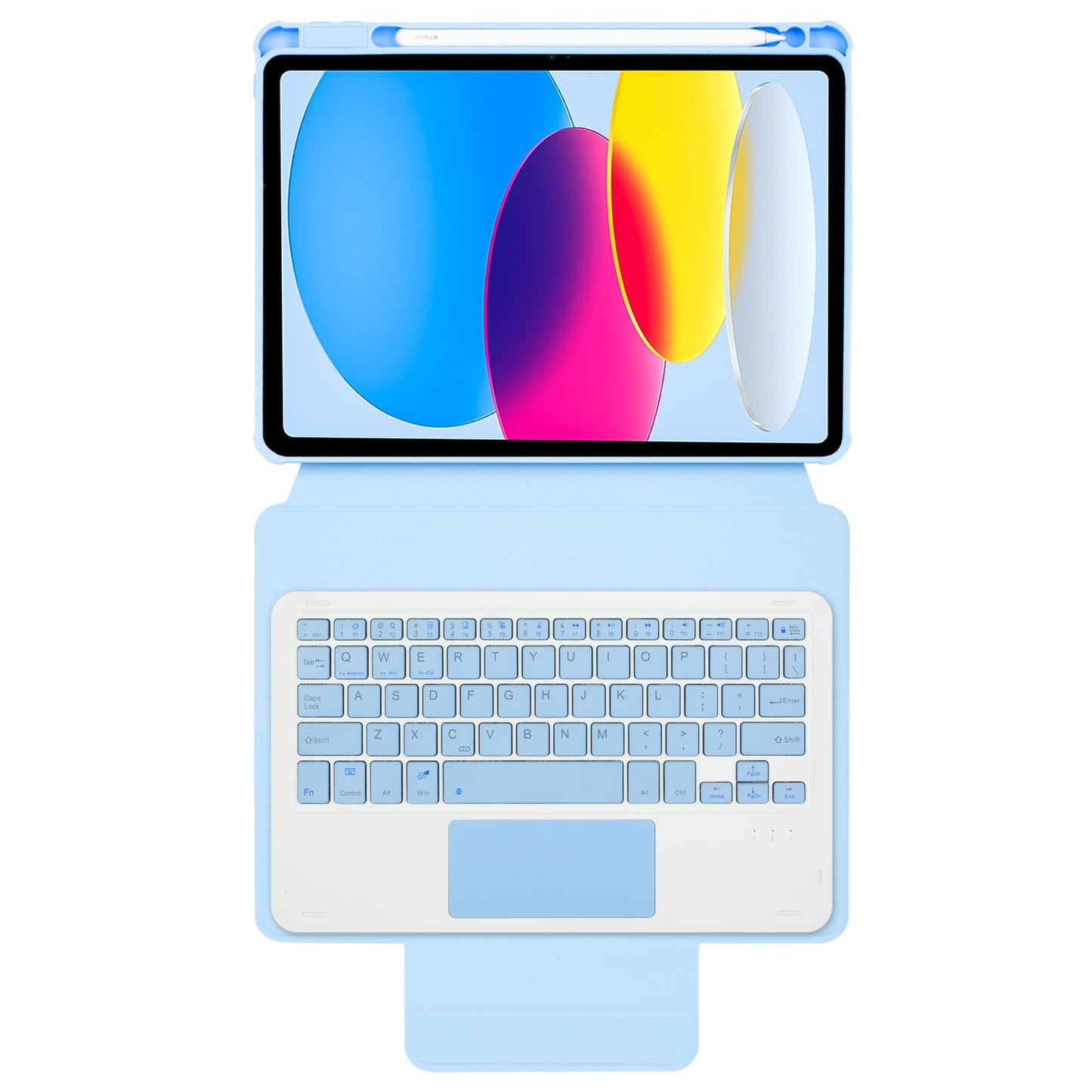 F10B-A Tablet Case for iPad 10.9 (2022) PU Leather Transparent Acrylic Stand Cover with Bluetooth Touchpad Keyboard