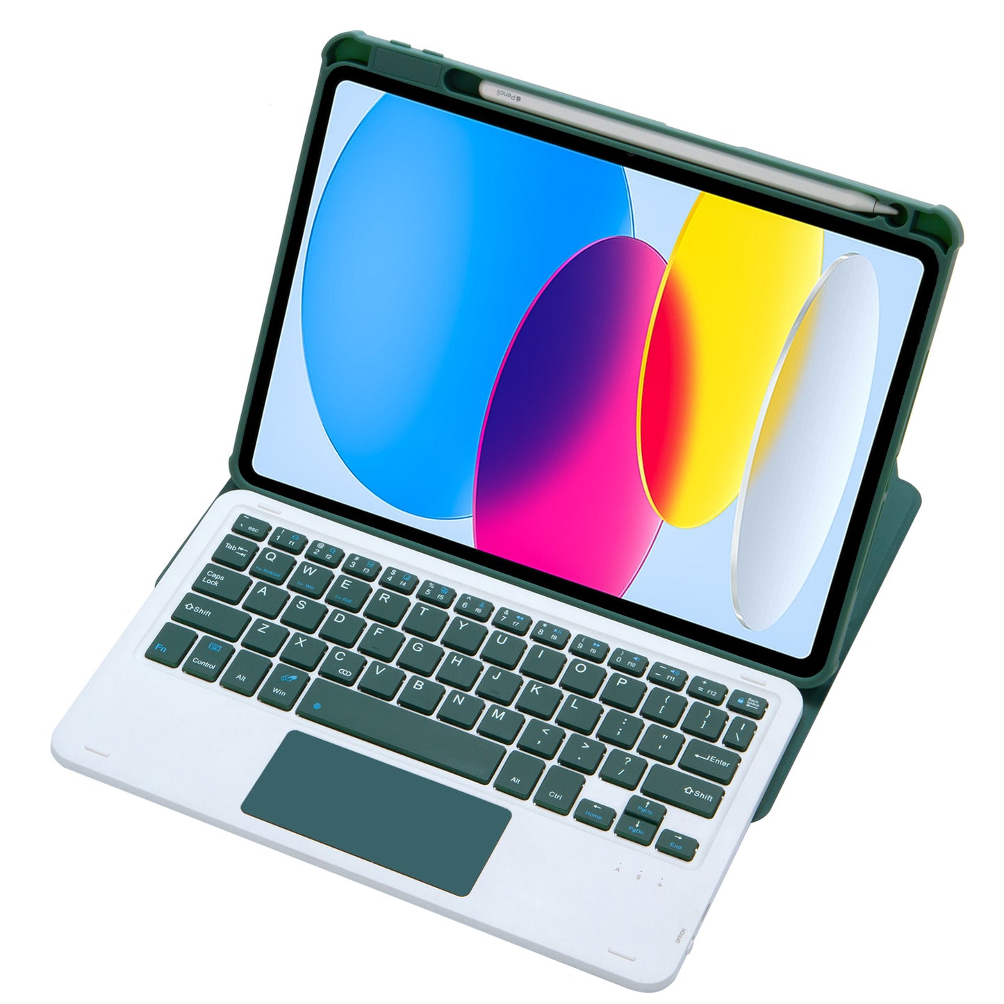 F10B-A Tablet Case for iPad 10.9 (2022) PU Leather Transparent Acrylic Stand Cover with Bluetooth Touchpad Keyboard