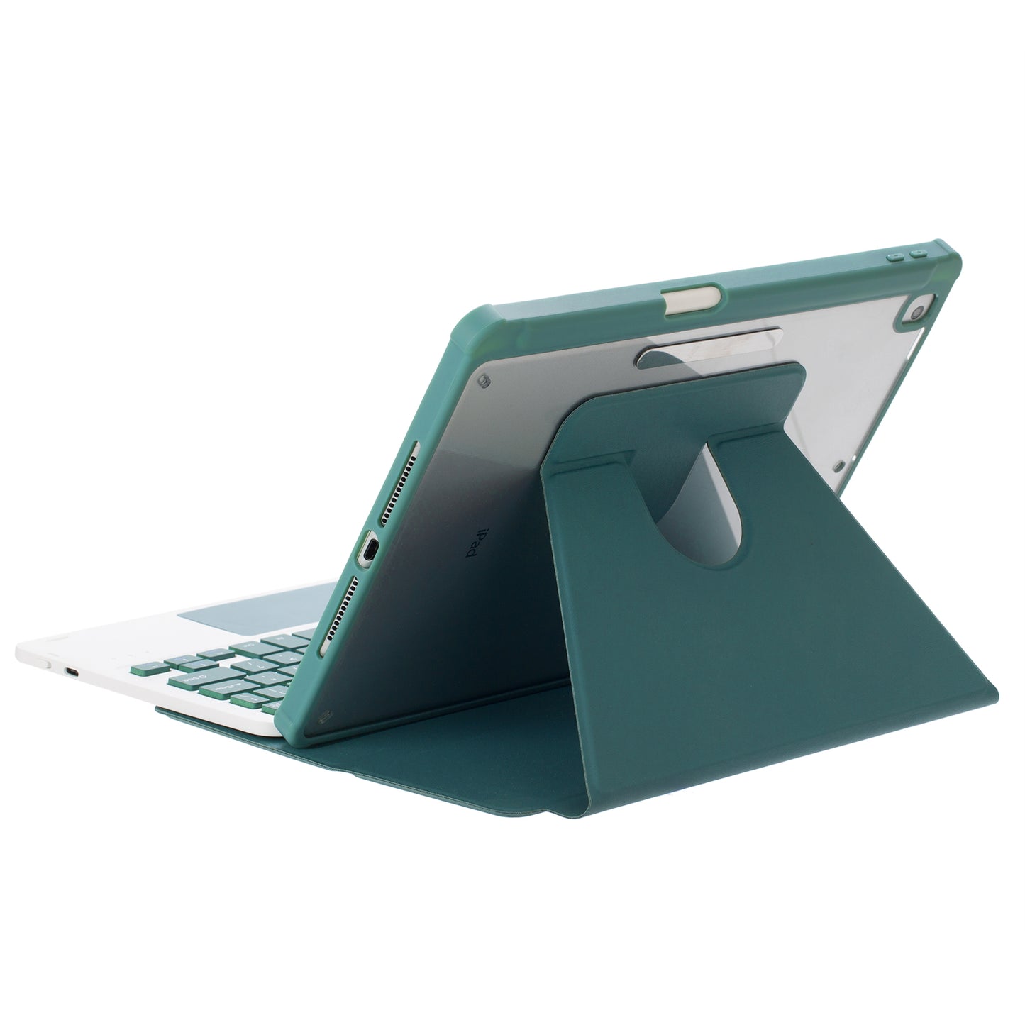 F10B-A Tablet Case for iPad 10.9 (2022) PU Leather Transparent Acrylic Stand Cover with Bluetooth Touchpad Keyboard