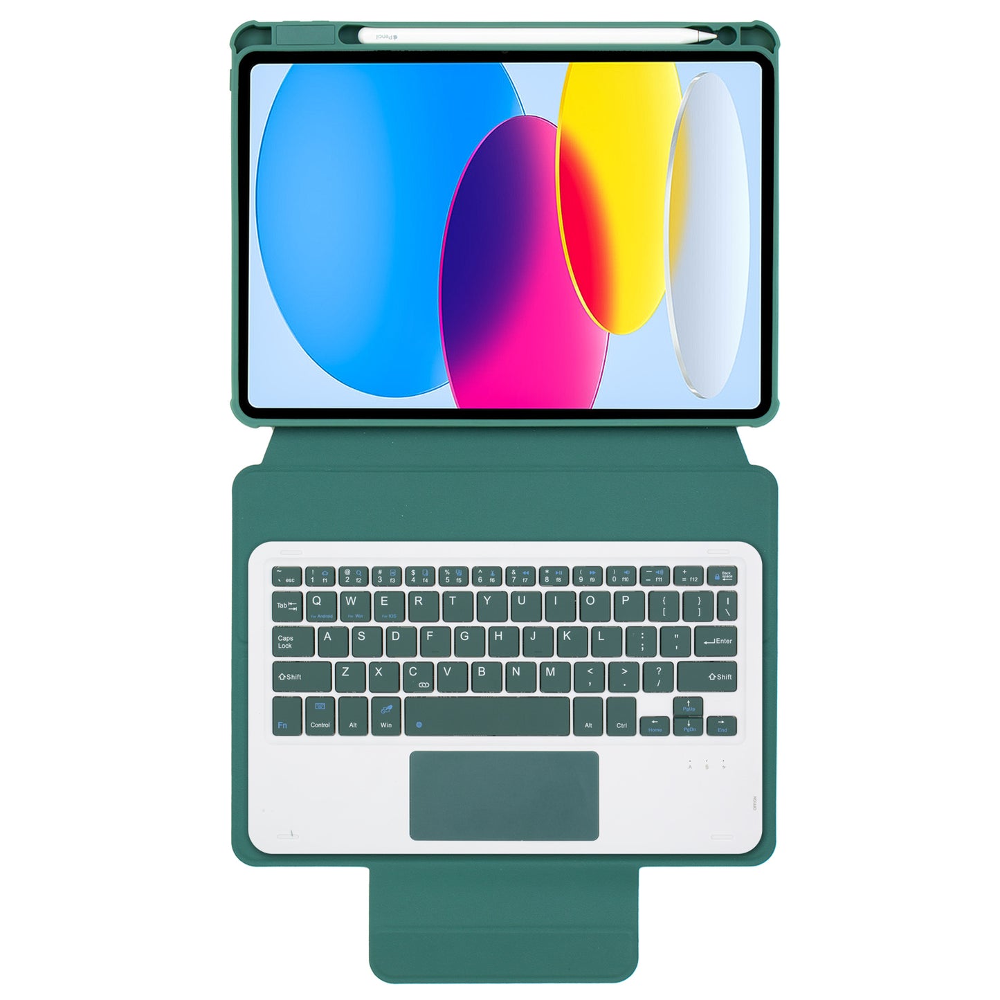 F10B-A Tablet Case for iPad 10.9 (2022) PU Leather Transparent Acrylic Stand Cover with Bluetooth Touchpad Keyboard