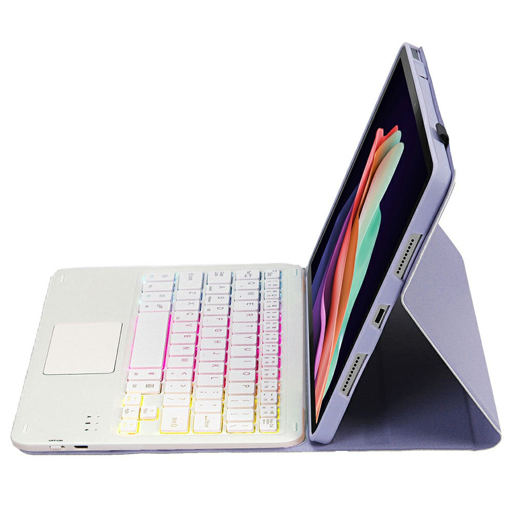 AM22-AS For Lenovo Pad Plus / Tab P11 Gen 2 Tablet Case Leather Stand Cover with Detachable Touchpad Keyboard, 3 Colors Backlight
