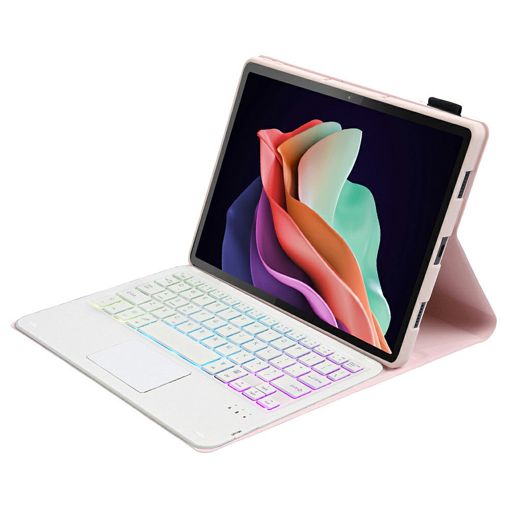 AM22-AS For Lenovo Pad Plus / Tab P11 Gen 2 Tablet Case Leather Stand Cover with Detachable Touchpad Keyboard, 3 Colors Backlight