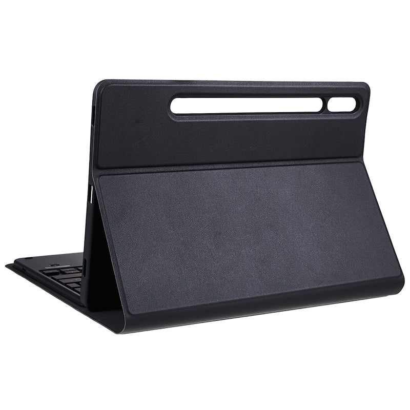 SK-T870D Tablet Case for Samsung Galaxy Tab S8 SM-X700, X706 / Tab S7 SM-T870, T875, T878 Stand PU Leather Cover + Bluetooth Backlit Keyboard with Touchpad