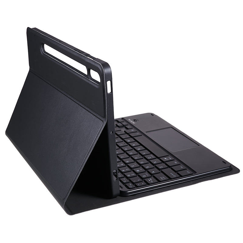 SK-T870D Tablet Case for Samsung Galaxy Tab S8 SM-X700, X706 / Tab S7 SM-T870, T875, T878 Stand PU Leather Cover + Bluetooth Backlit Keyboard with Touchpad