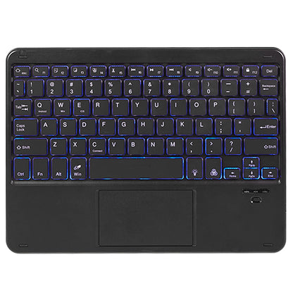 SK-T870D Tablet Case for Samsung Galaxy Tab S8 SM-X700, X706 / Tab S7 SM-T870, T875, T878 Stand PU Leather Cover + Bluetooth Backlit Keyboard with Touchpad