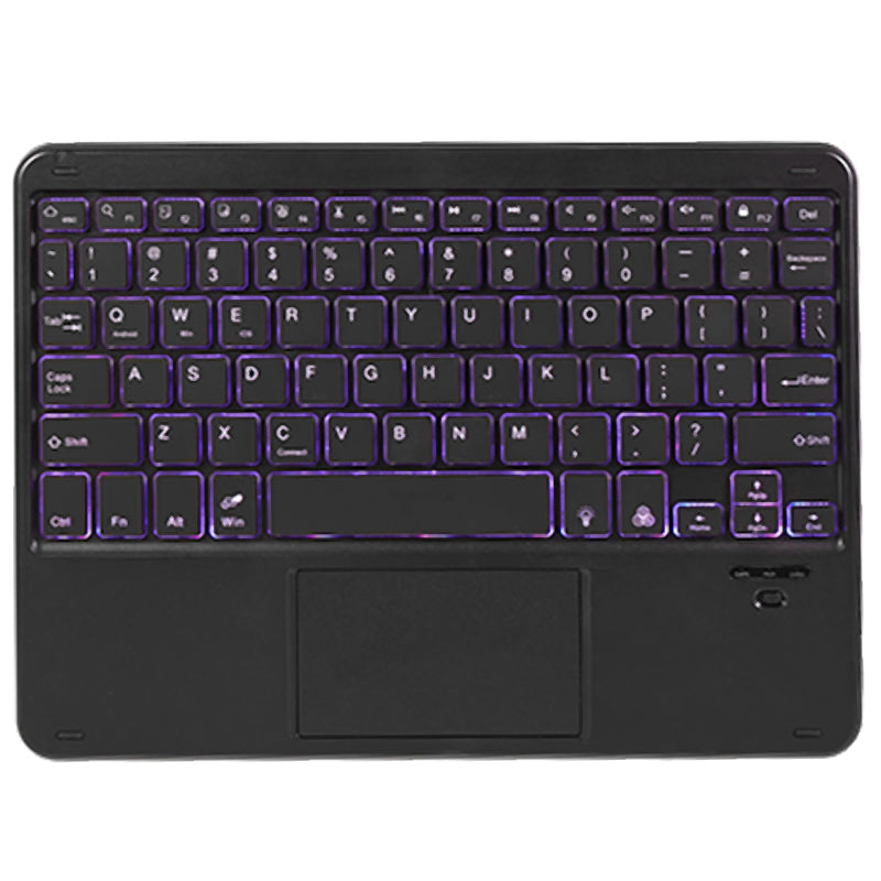 SK-T870D Tablet Case for Samsung Galaxy Tab S8 SM-X700, X706 / Tab S7 SM-T870, T875, T878 Stand PU Leather Cover + Bluetooth Backlit Keyboard with Touchpad