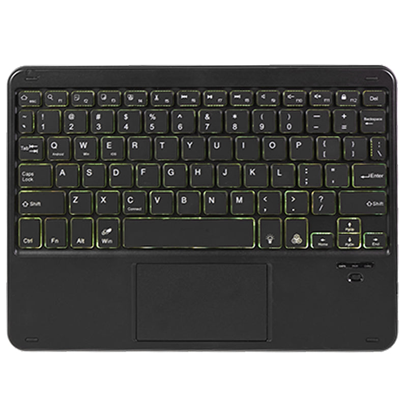 SK-T870D Tablet Case for Samsung Galaxy Tab S8 SM-X700, X706 / Tab S7 SM-T870, T875, T878 Stand PU Leather Cover + Bluetooth Backlit Keyboard with Touchpad