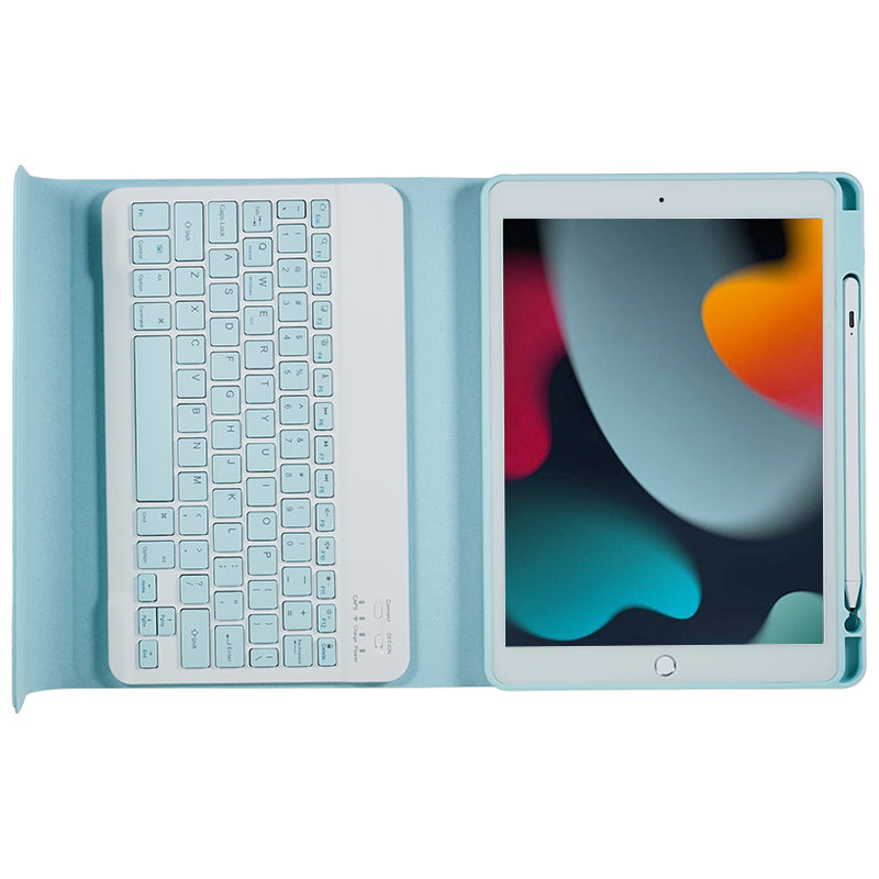 SK-2102 Tablet Case for iPad 10.2 (2019) / (2020) / (2021) PU Leather Stand Cover with Wireless Detachable Keyboard