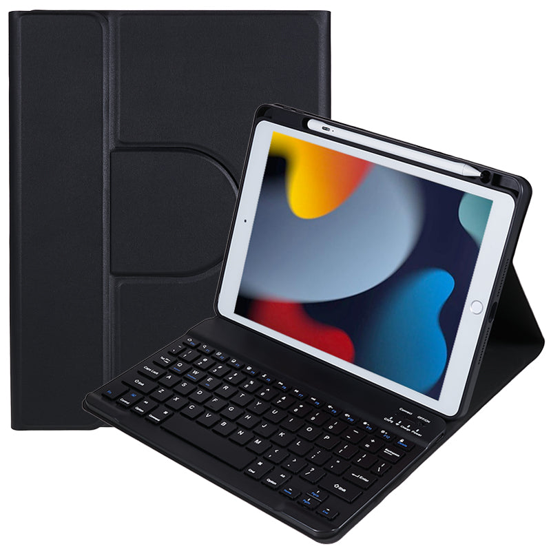 SK-2102 Tablet Case for iPad 10.2 (2019) / (2020) / (2021) PU Leather Stand Cover with Wireless Detachable Keyboard