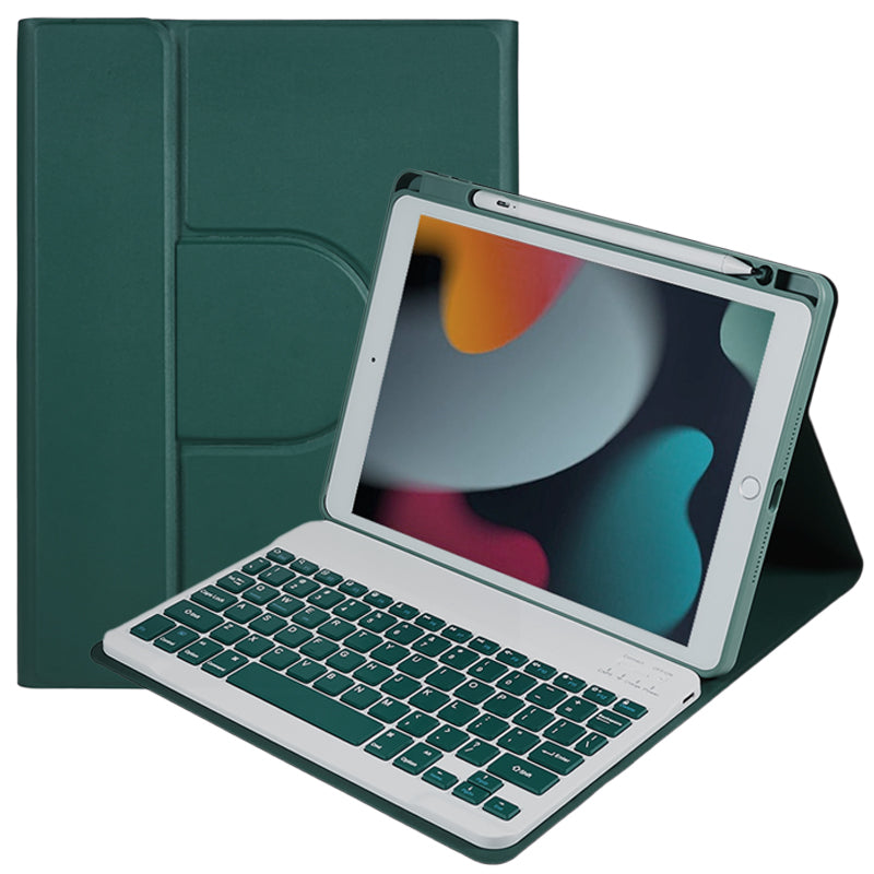 SK-2102 Tablet Case for iPad 10.2 (2019) / (2020) / (2021) PU Leather Stand Cover with Wireless Detachable Keyboard