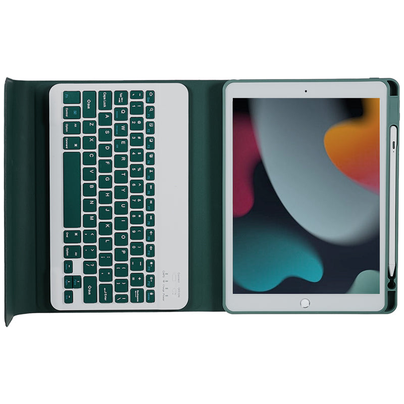 SK-2102 Tablet Case for iPad 10.2 (2019) / (2020) / (2021) PU Leather Stand Cover with Wireless Detachable Keyboard