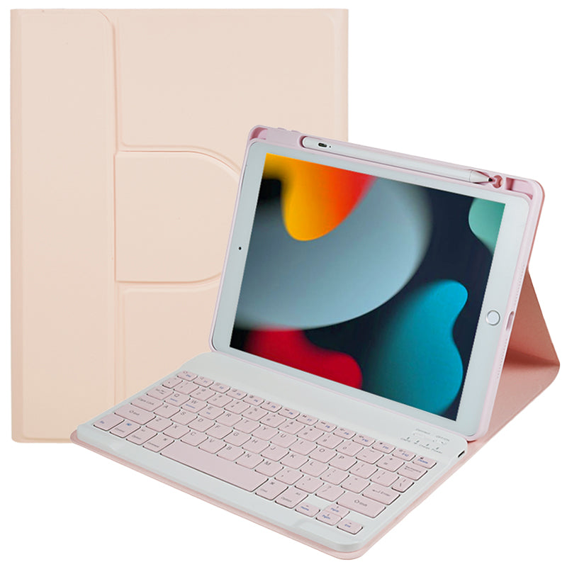 SK-2102 Tablet Case for iPad 10.2 (2019) / (2020) / (2021) PU Leather Stand Cover with Wireless Detachable Keyboard