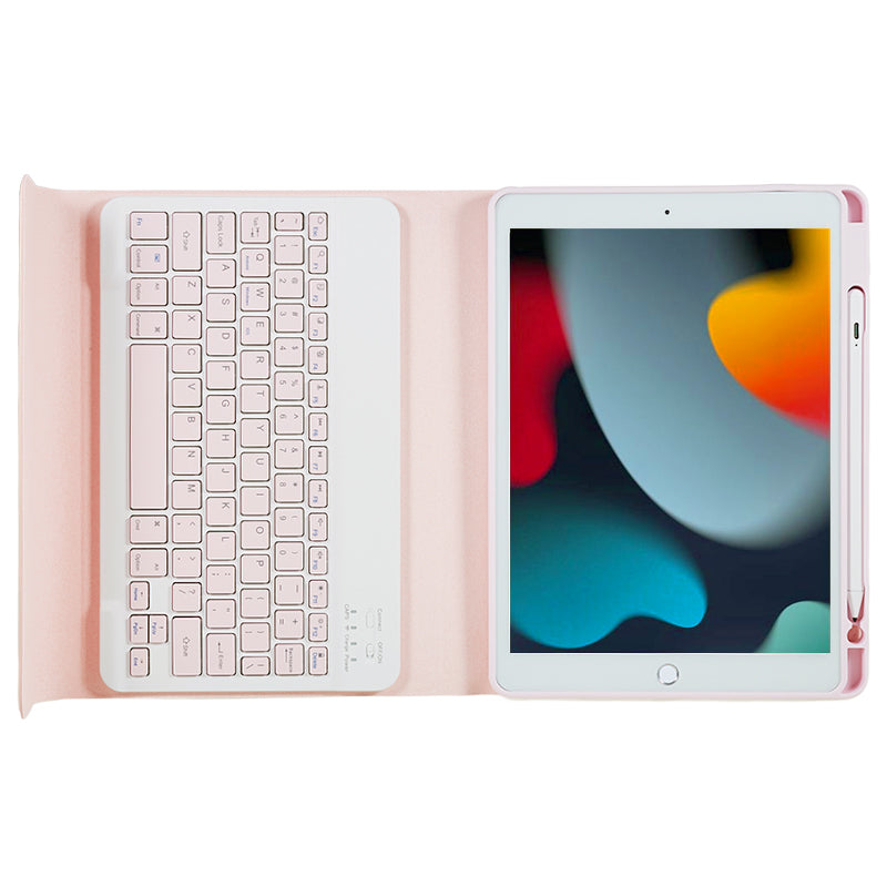 SK-2102 Tablet Case for iPad 10.2 (2019) / (2020) / (2021) PU Leather Stand Cover with Wireless Detachable Keyboard