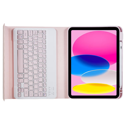 SK-2010 For iPad 10.9 (2022) Tablet Case PU Leather Stand Folio Cover with Wireless Detachable Keyboard