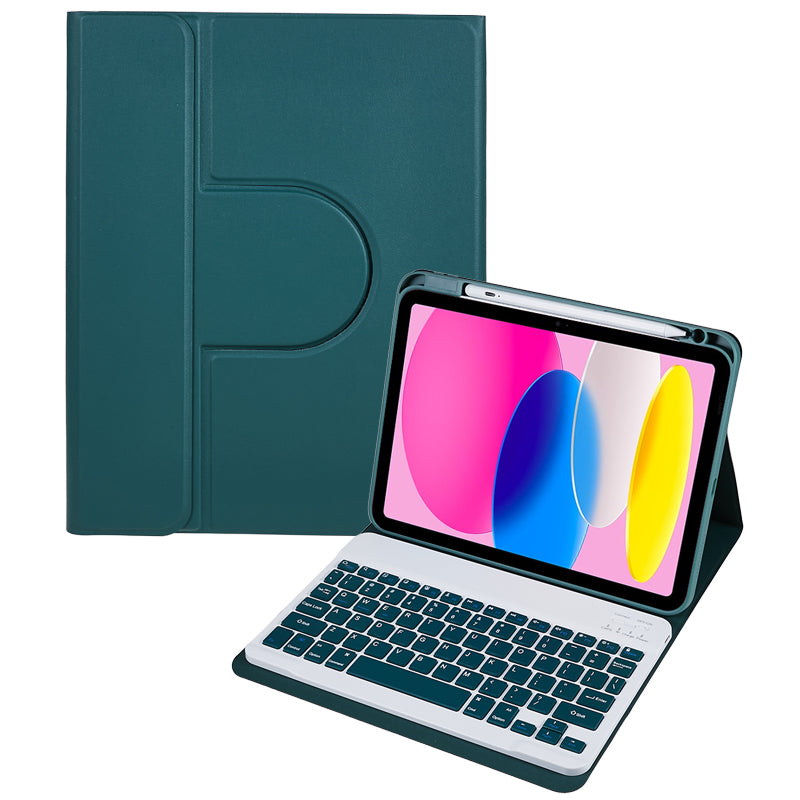 SK-2010 For iPad 10.9 (2022) Tablet Case PU Leather Stand Folio Cover with Wireless Detachable Keyboard