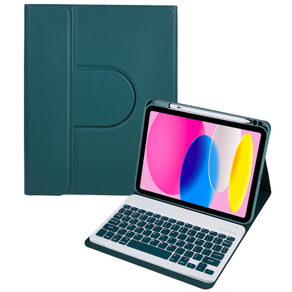 SK-2010 For iPad 10.9 (2022) Tablet Case PU Leather Stand Folio Cover with Wireless Detachable Keyboard