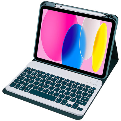SK-2010 For iPad 10.9 (2022) Tablet Case PU Leather Stand Folio Cover with Wireless Detachable Keyboard
