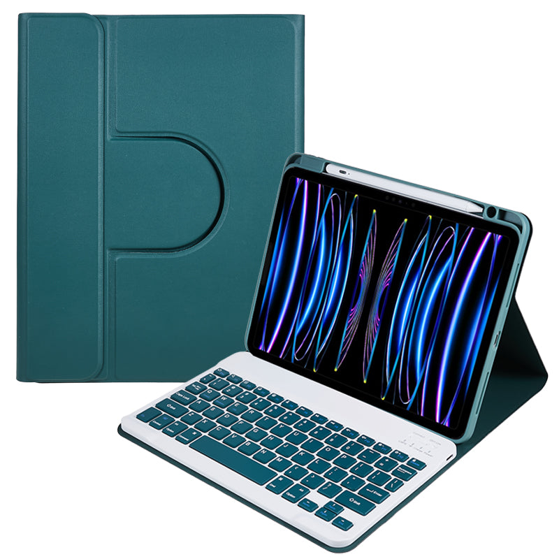 SK-2011 Stand Tablet Case For iPad Pro 11 (2018) / (2020) / (2021) / (2022) PU Leather Cover with Detachable Wireless Bluetooth Keyboard
