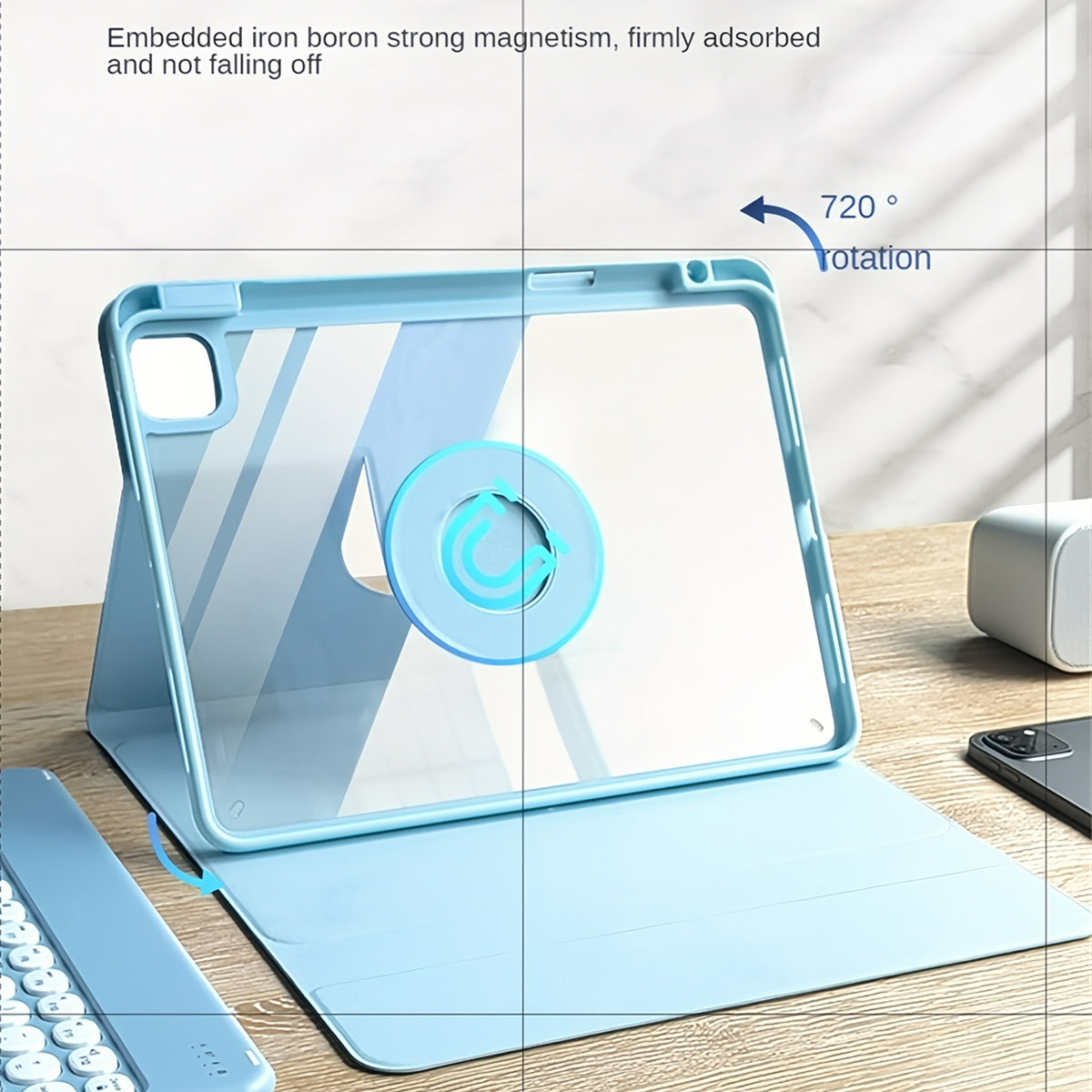 SK-2011 Stand Tablet Case For iPad Pro 11 (2018) / (2020) / (2021) / (2022) PU Leather Cover with Detachable Wireless Bluetooth Keyboard