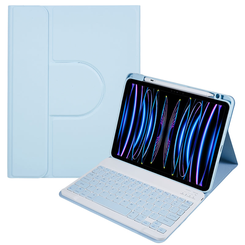 SK-2011 Stand Tablet Case For iPad Pro 11 (2018) / (2020) / (2021) / (2022) PU Leather Cover with Detachable Wireless Bluetooth Keyboard