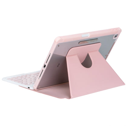 YL10 Round Cap Bluetooth Keyboard Case for iPad 10.9 (2022) Leather Tablet Cover with Rotating Stand, Pen Slot