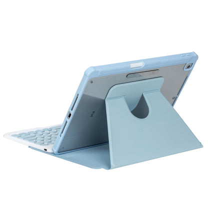 YL10 Round Cap Bluetooth Keyboard Case for iPad 10.9 (2022) Leather Tablet Cover with Rotating Stand, Pen Slot