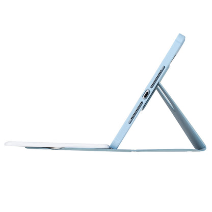 YL10 Round Cap Bluetooth Keyboard Case for iPad 10.9 (2022) Leather Tablet Cover with Rotating Stand, Pen Slot