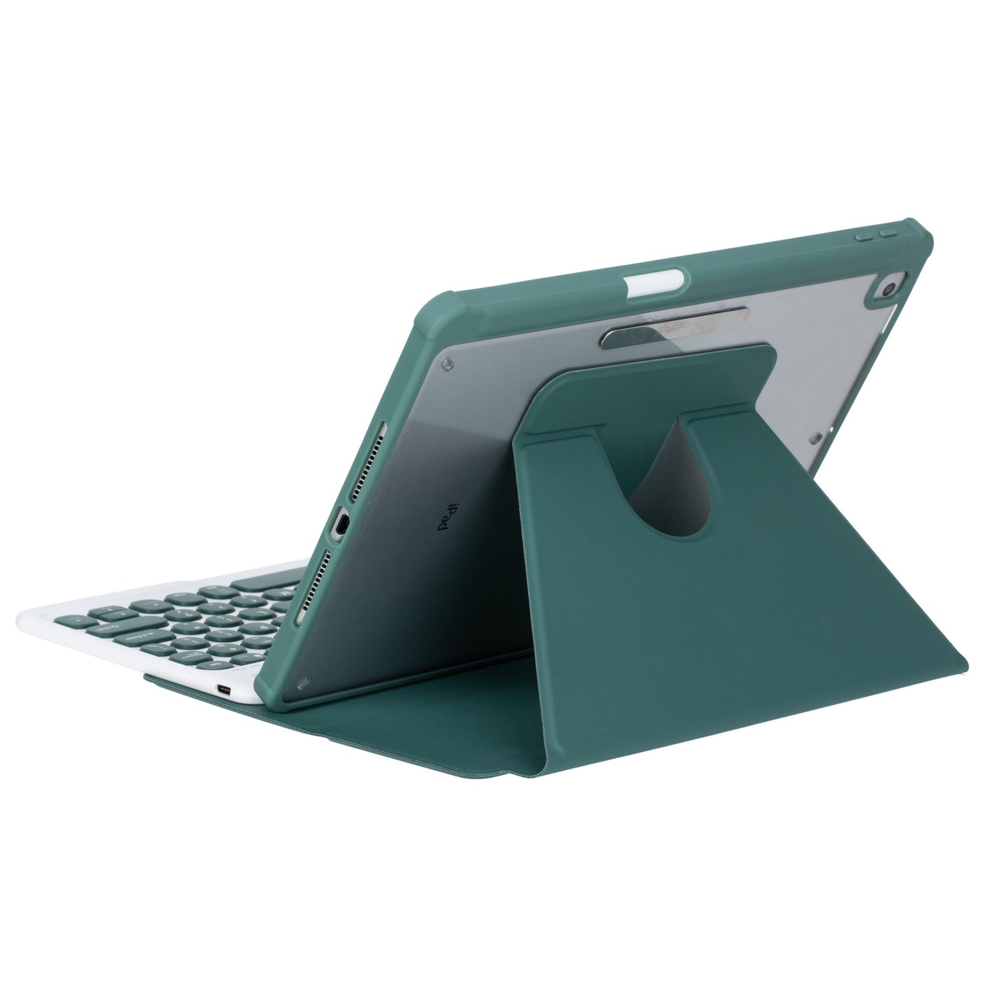 YL10 Round Cap Bluetooth Keyboard Case for iPad 10.9 (2022) Leather Tablet Cover with Rotating Stand, Pen Slot