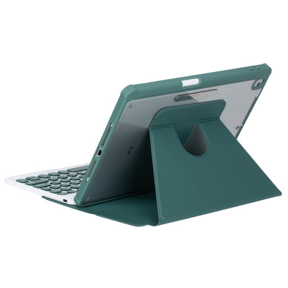 YL10 Round Cap Bluetooth Keyboard Case for iPad 10.9 (2022) Leather Tablet Cover with Rotating Stand, Pen Slot