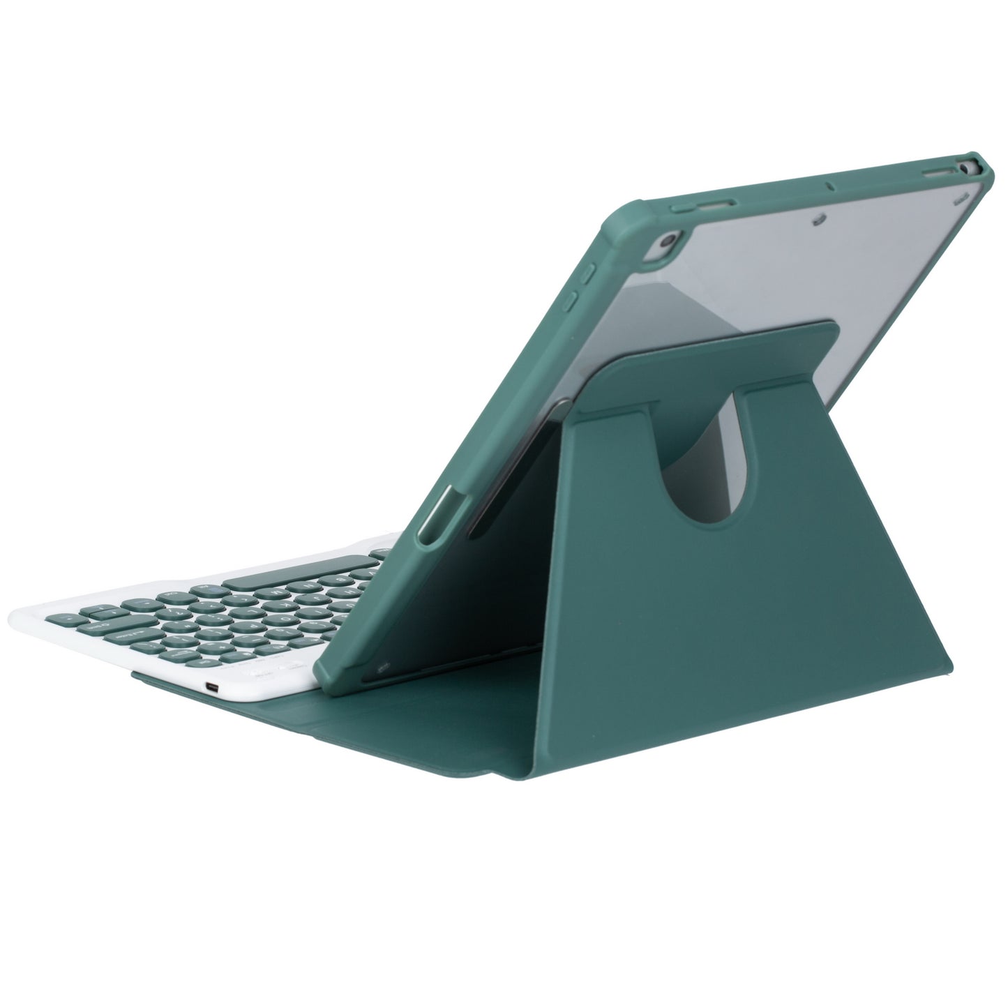 YL10 Round Cap Bluetooth Keyboard Case for iPad 10.9 (2022) Leather Tablet Cover with Rotating Stand, Pen Slot