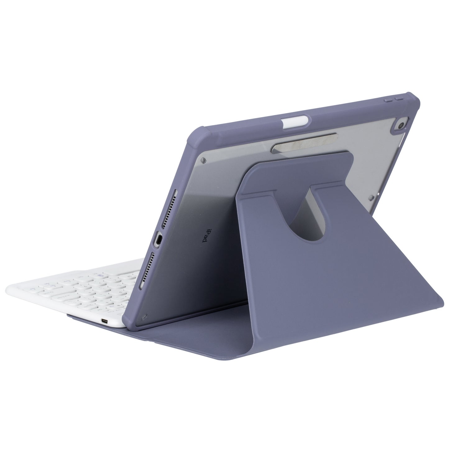 YL10 Round Cap Bluetooth Keyboard Case for iPad 10.9 (2022) Leather Tablet Cover with Rotating Stand, Pen Slot