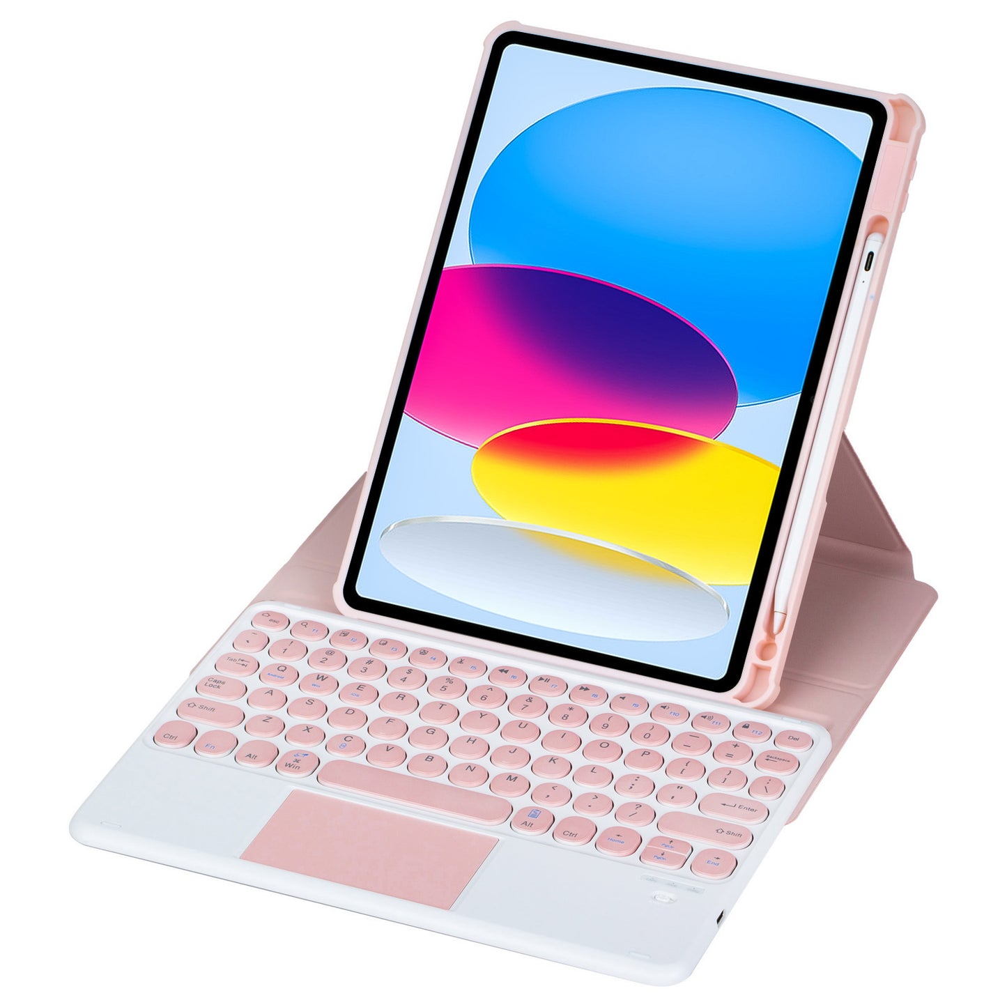 YL10-A For iPad 10.9 (2022) Shockproof Stand Cover Tablet Leather Case + Bluetooth Keyboard with Touchpad
